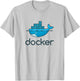 Docker logo container Linux DevOps programming coding T-Shirt - T-Shirt | Ash