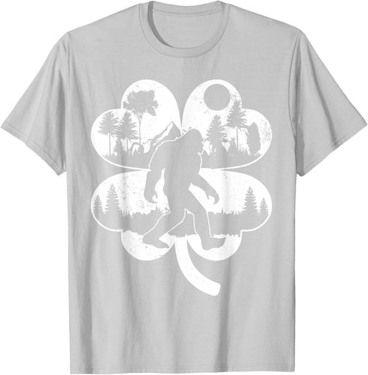 St Patricks Day Bigfoot Irish Sasquatch Saint Paddy's Irish T-Shirt - T-Shirt | Ash