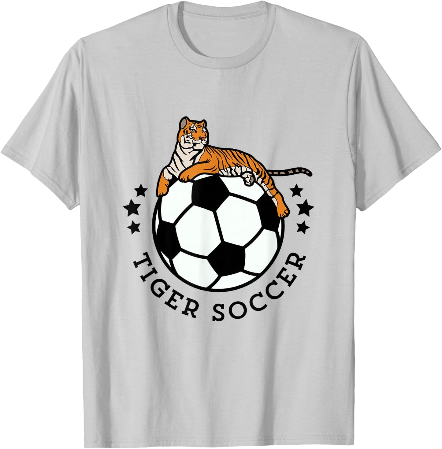 Soccer Sport Tiger, Team Soccer Apparel, Soccer Athletics T-Shirt - T-Shirt | Ash