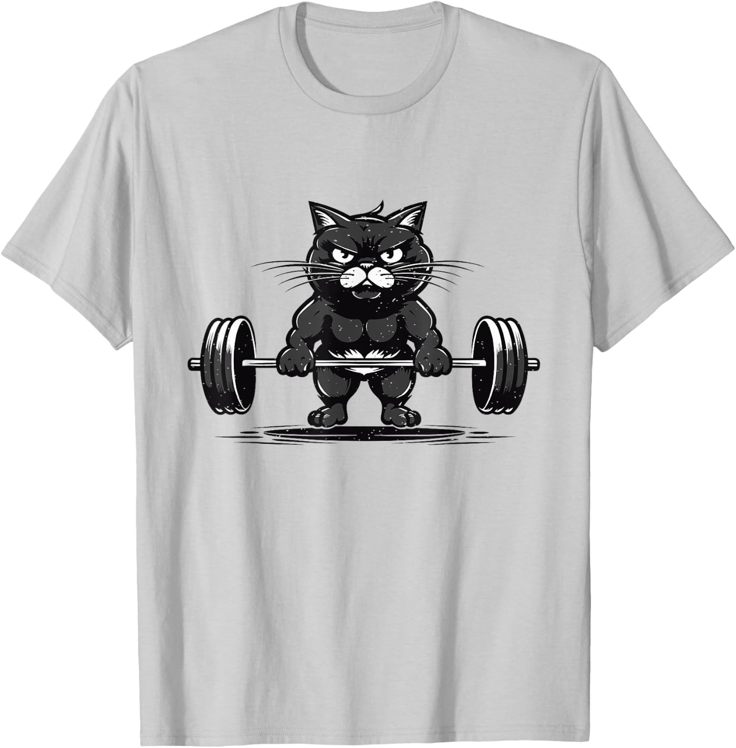 Cat Deadlifting Funny Fitness Gym Workout Cat Lovers Women T-Shirt - T-Shirt | Ash
