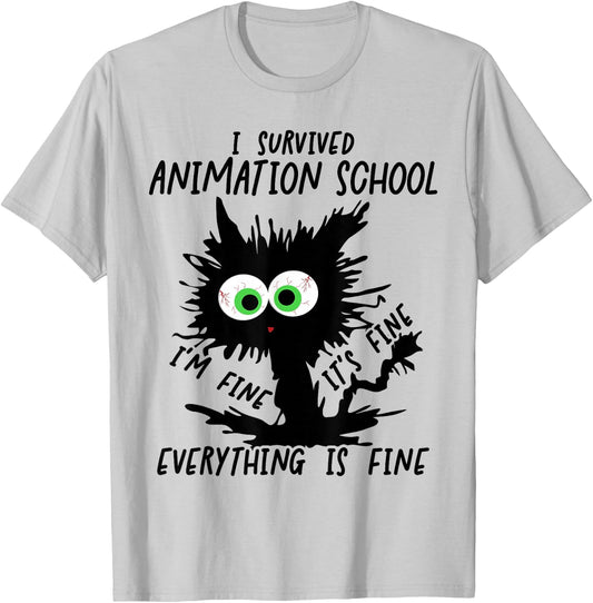 I Survived Animation School Graduation 2026 T-Shirt - T-Shirt | Ash