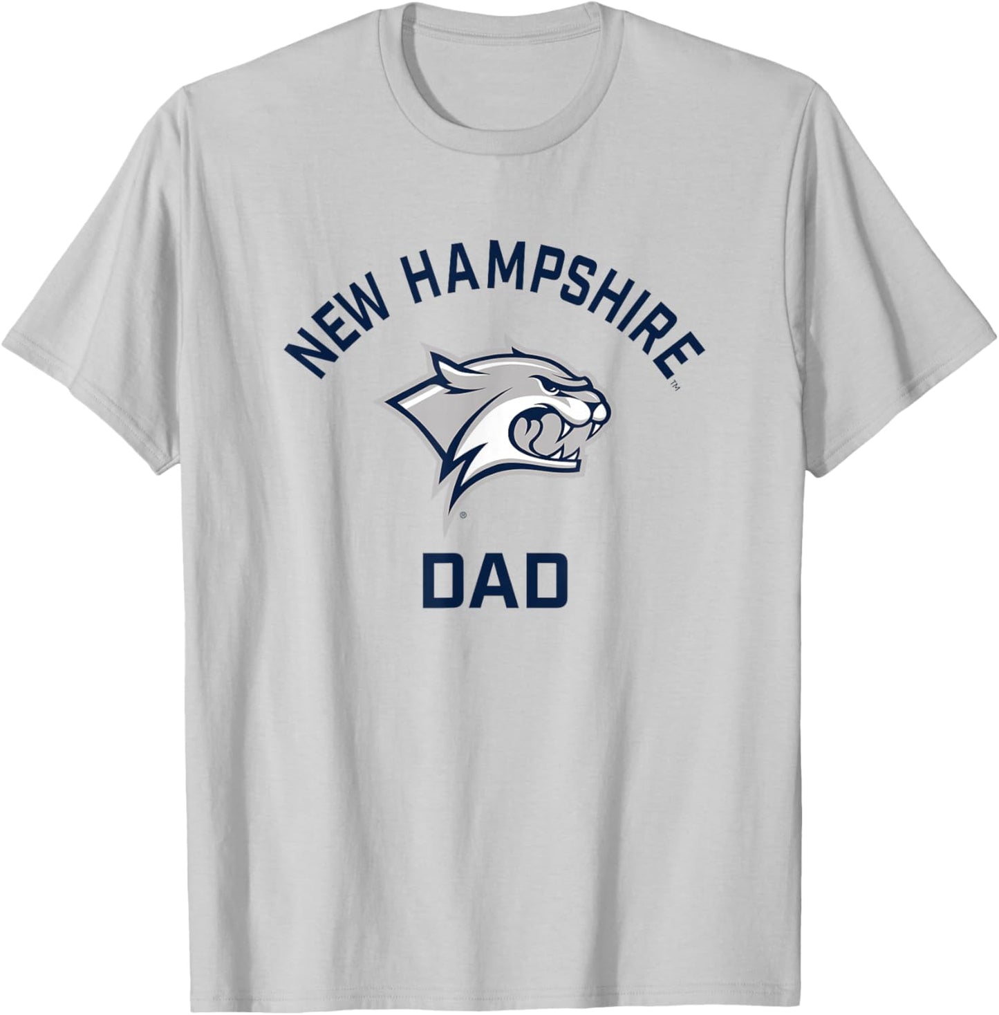 University of New Hampshire UNH Wildcats Arched Dad T-Shirt - T-Shirt | Ash