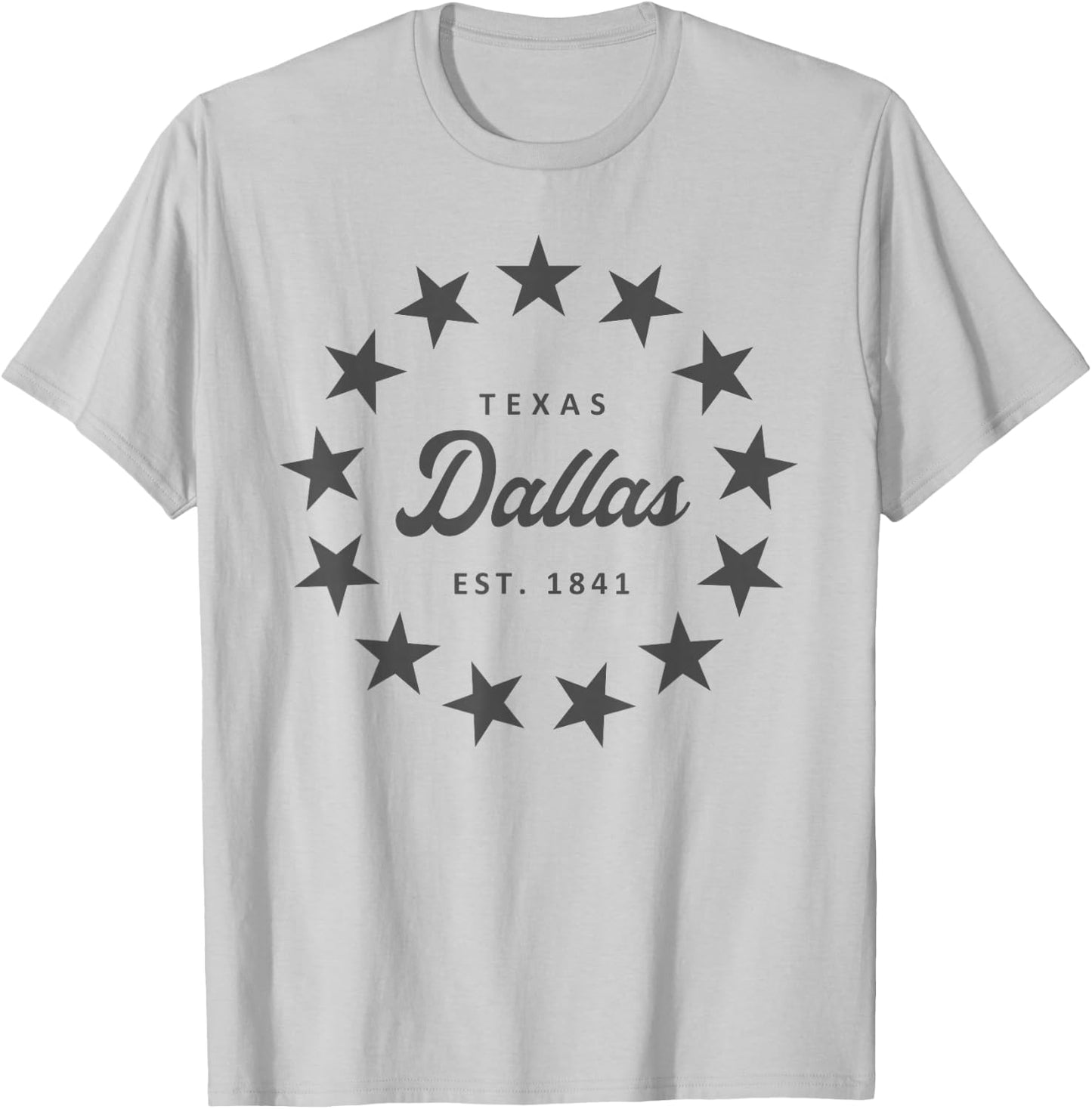 Dallas Texas Classic Vintage Retro Style Novelty Graphic T-Shirt - T-Shirt | Ash