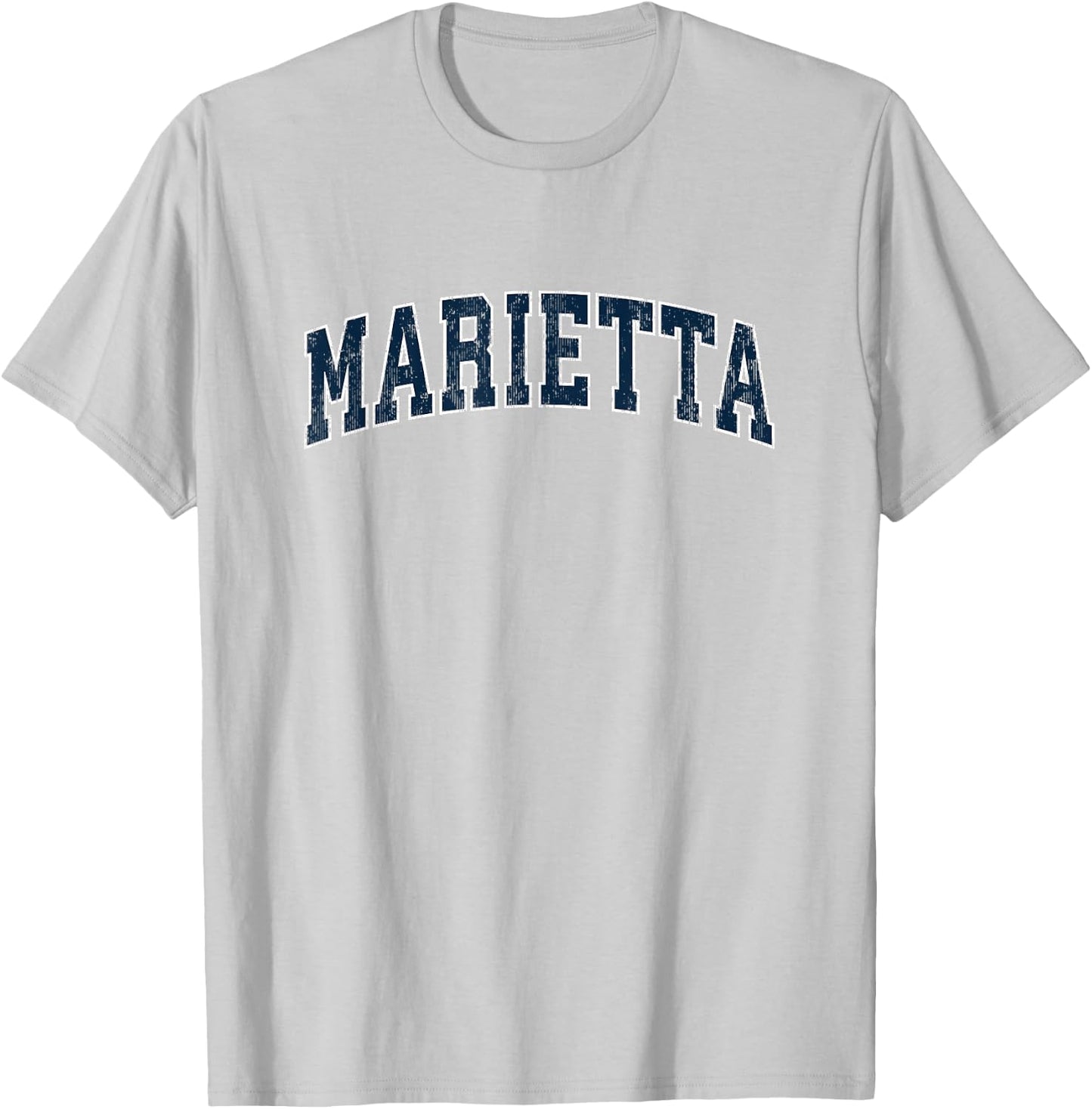 Marietta Ohio OH Vintage Sports Design Navy Design T-Shirt - T-Shirt | Ash