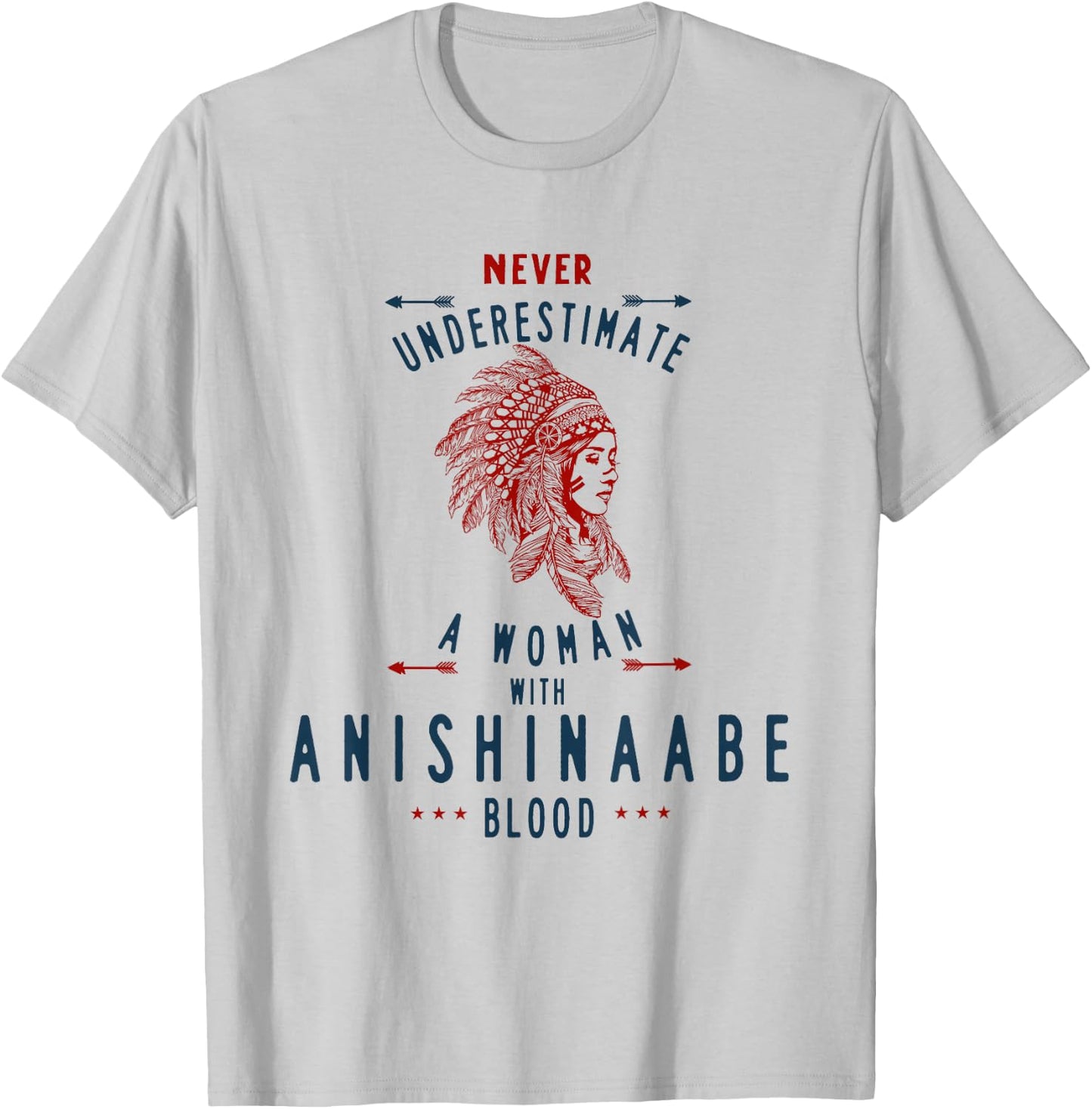 Anishinaabe Native American Indian Woman No Underestimate T-Shirt - T-Shirt | Ash