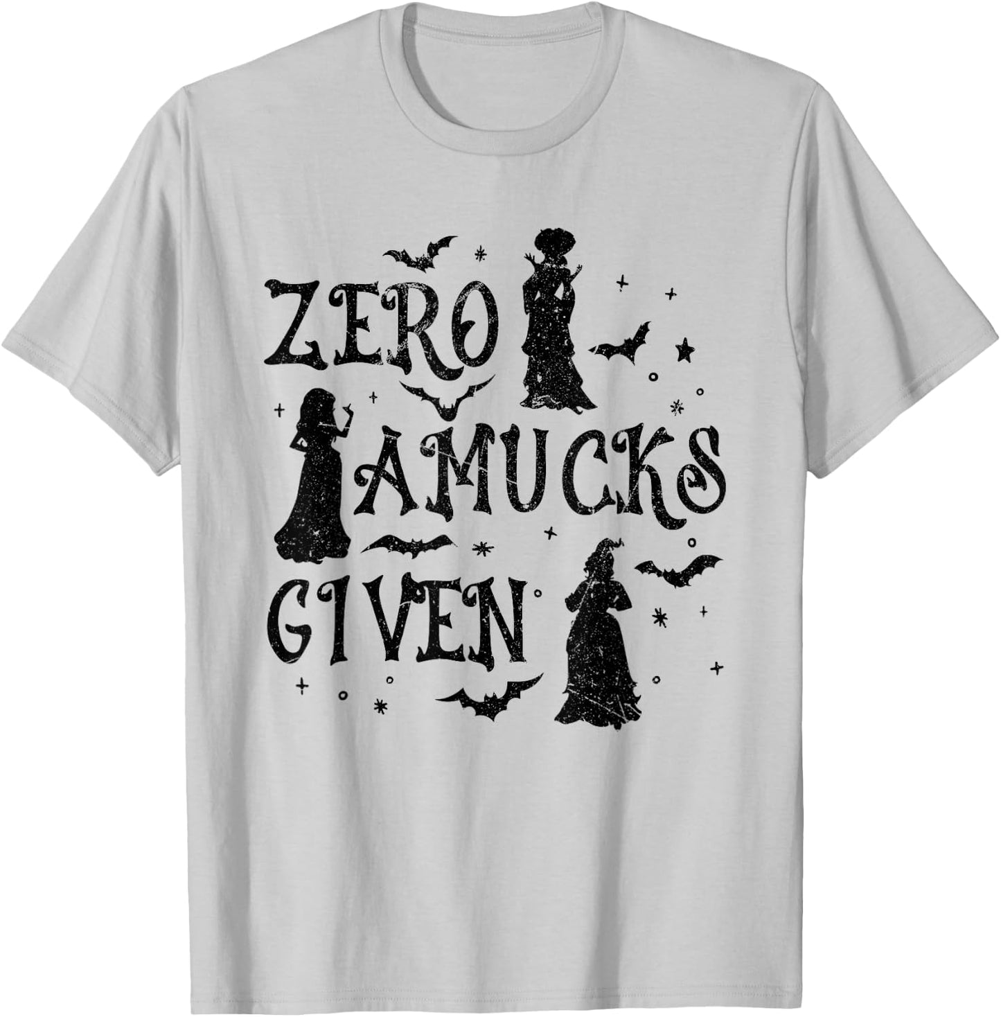 Zero Amucks Given Witches Bats Halloween T-Shirt - T-Shirt | Ash
