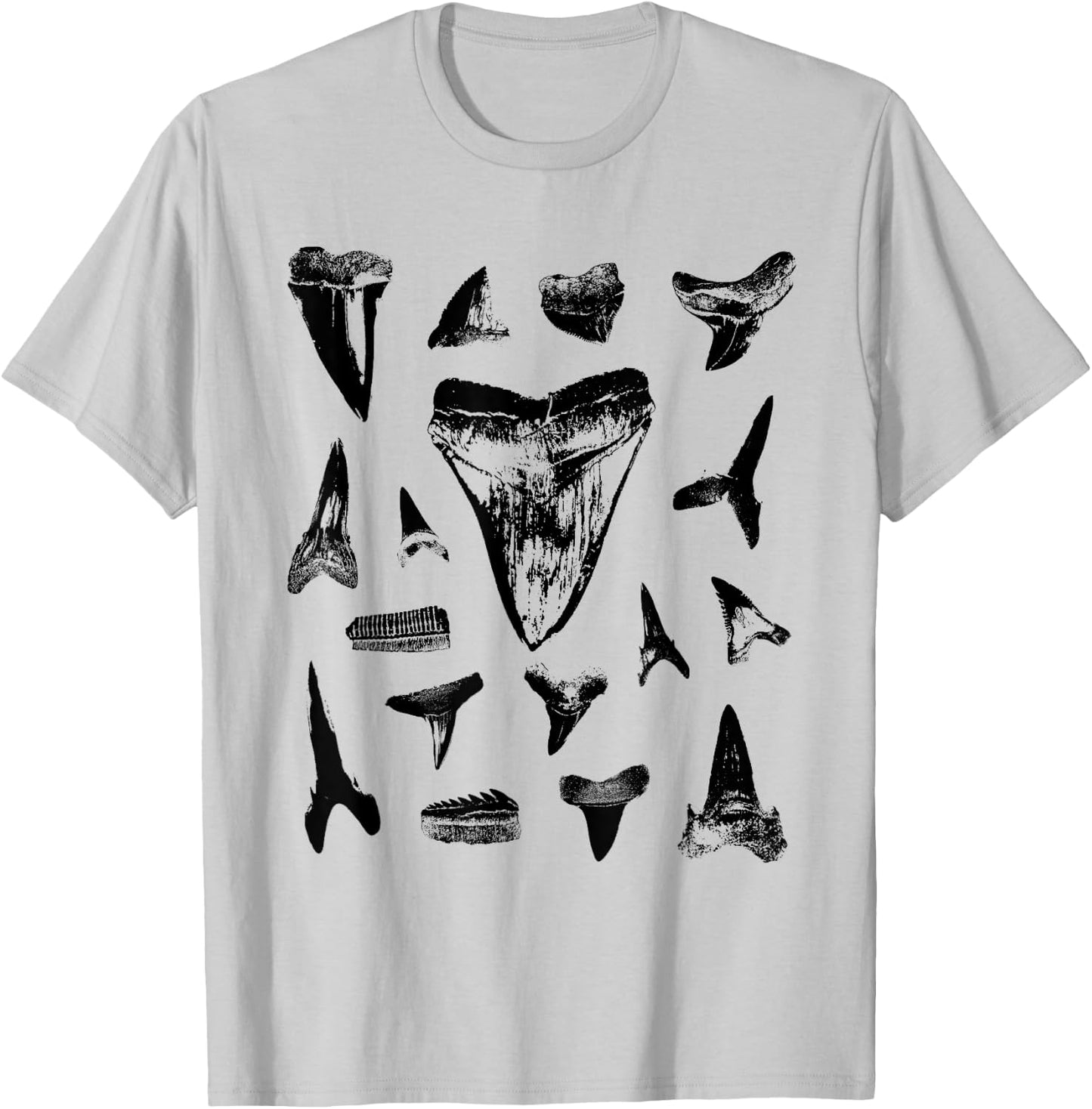 Shark Teeth Fossil Hunter Collector Multi Tooth Rock Hound T-Shirt - T-Shirt | Ash
