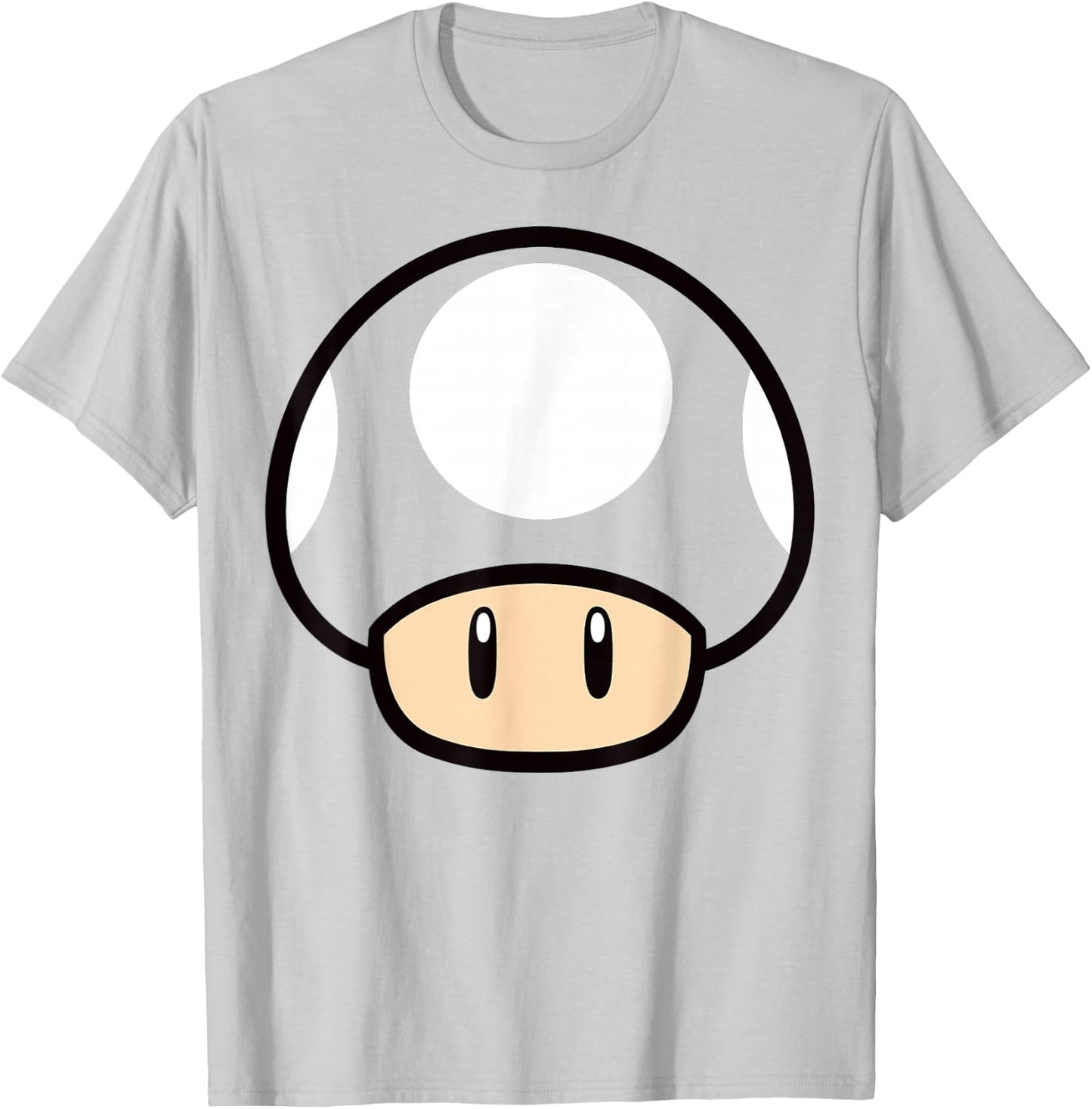 Super Mario Mushroom Large Face T-Shirt - T-Shirt | Ash