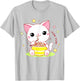 Girl Cat Ramen Noodle Cute Teen Girl Toddler Kawaii Anime T-Shirt - T-Shirt | Ash