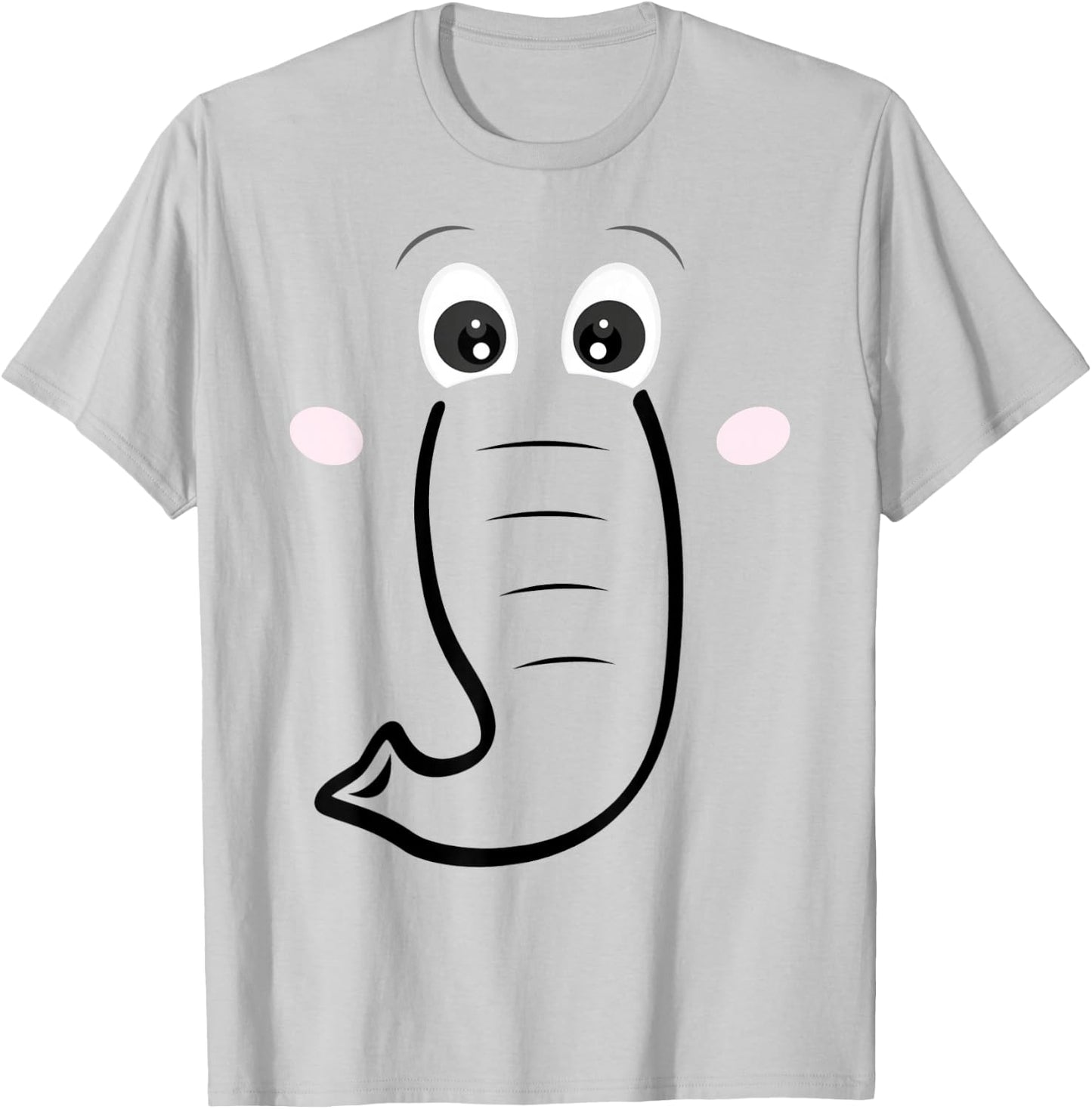 Elephant Face, Cartoon Style, Easy Halloween Costume T-Shirt - T-Shirt | Ash