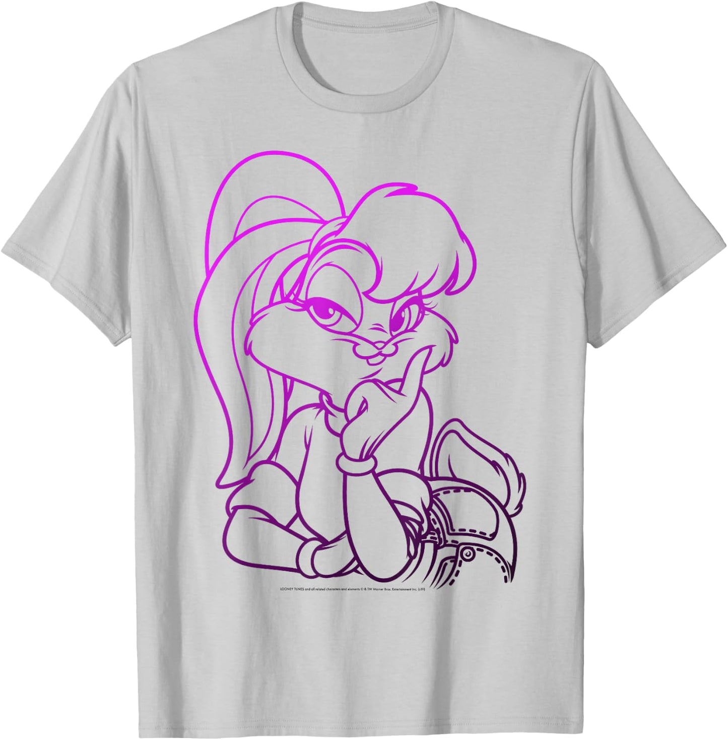 Looney Tunes Lola Bunny Gradient Outline T-Shirt - T-Shirt | Ash