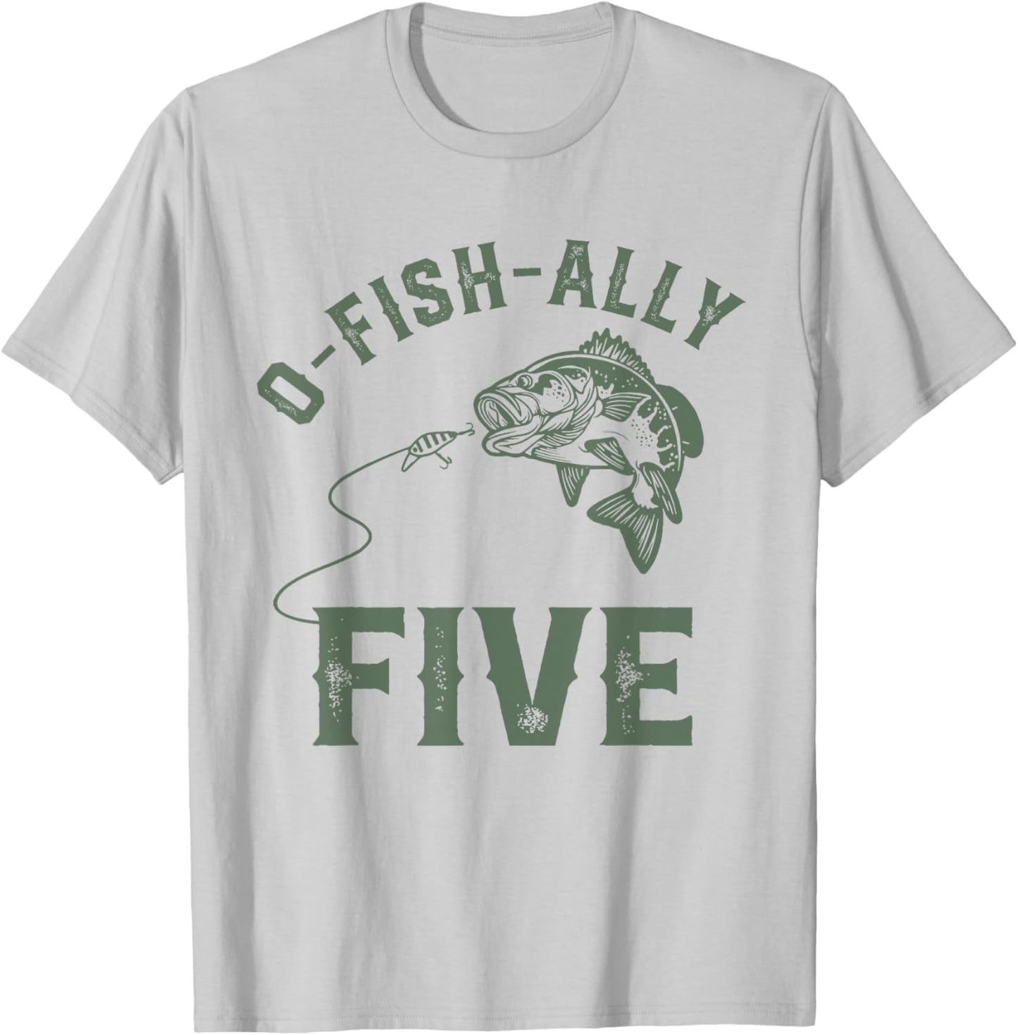 O-fish-ally Five Birthday Decorations 5th Birthday Boy T-Shirt - T-Shirt | Ash