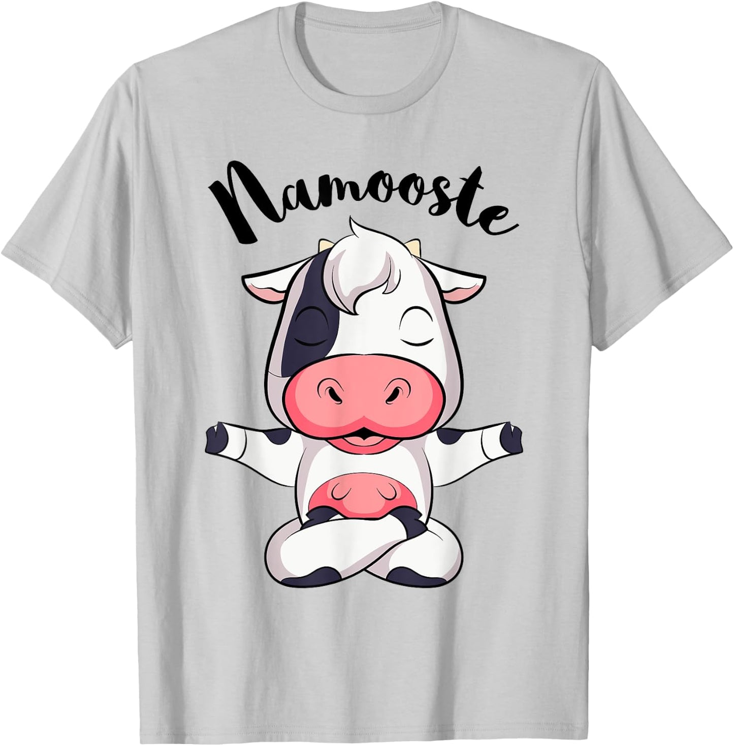 Namoostee Cow Shirt Women Girls Cow Lover Gifts Namaste Yoga T-Shirt - T-Shirt | Ash