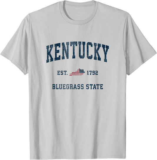 Kentucky Vintage American Flag USA Sports Design Kids Men T-Shirt - T-Shirt | Ash
