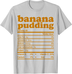 Banana Pudding Nutrition Facts 2021 Thanksgiving Nutrition T-Shirt - T-Shirt | Ash