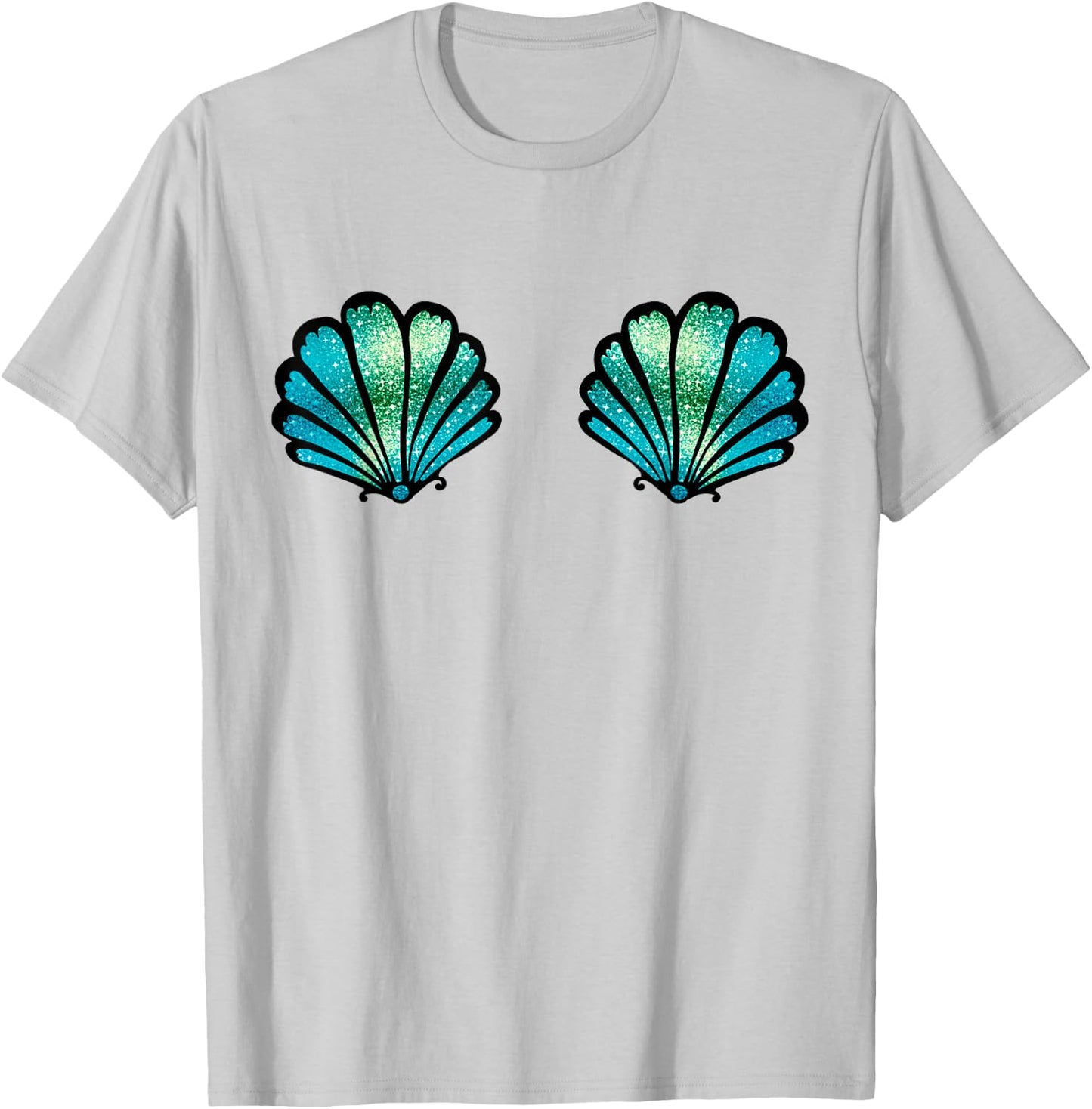 Mermaid, Seashell, Sea, Shell, Bikini, Carnival, Halloween T-Shirt - T-Shirt | Ash
