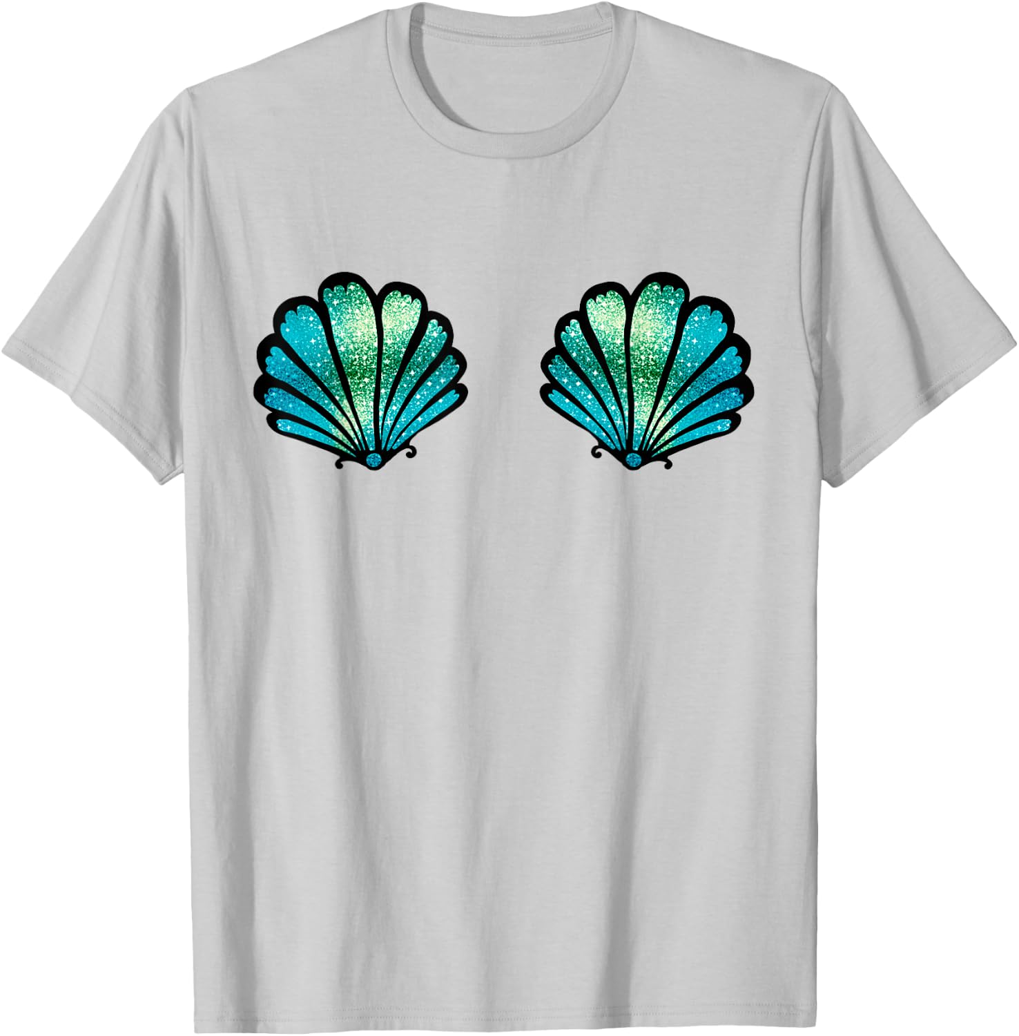 Mermaid, Seashell, Sea, Shell, Bikini, Carnival, Halloween T-Shirt - T-Shirt | Ash