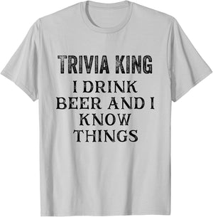 Trivia King Gift Triva Quiz Game Night T-Shirt - T-Shirt | Ash