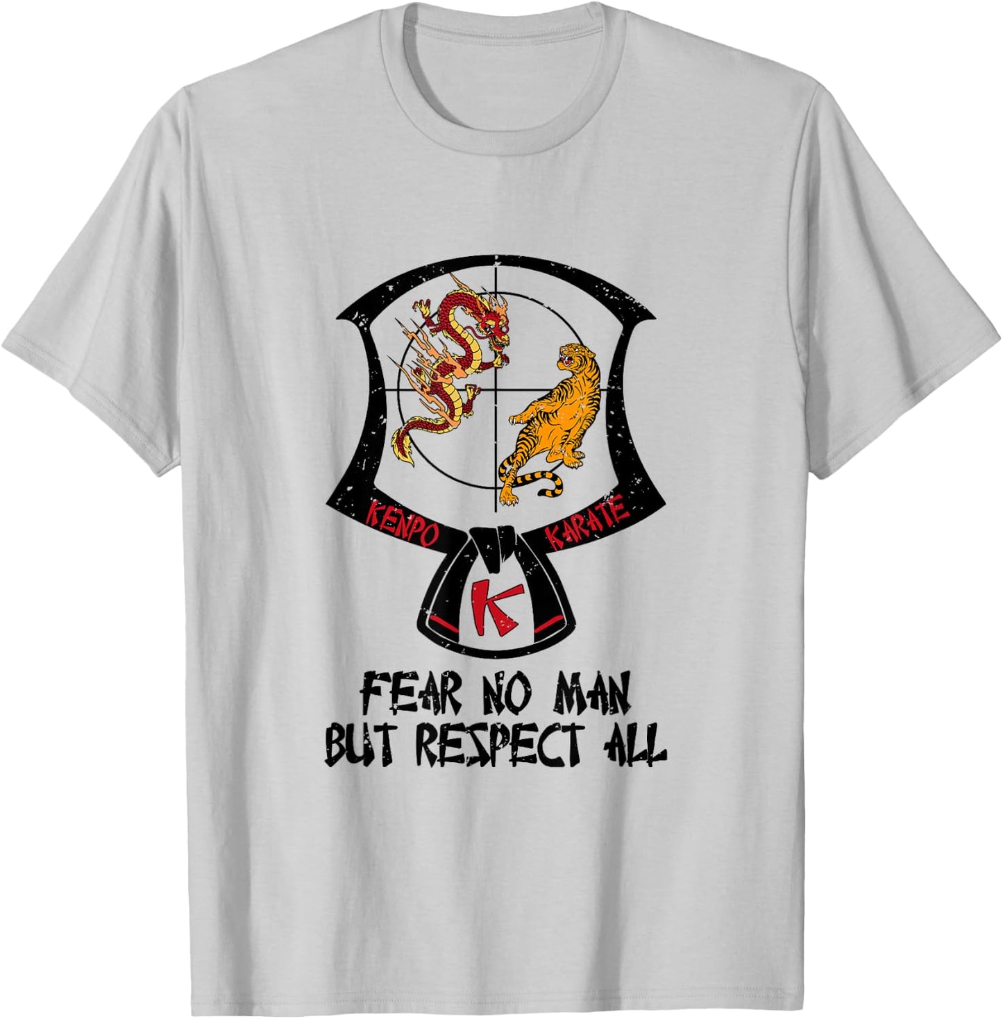 Kenpo Karate Patch Black Belt Saying Belt Ranking T-Shirt - T-Shirt | Ash
