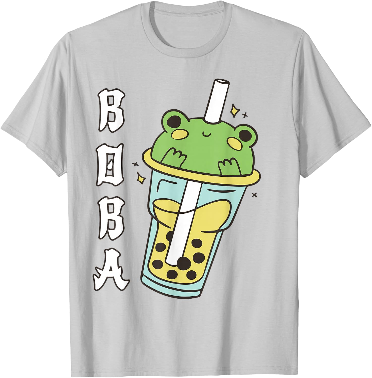 Cute Kawaii Frog Boba Tea Neko Anime Japanese Kids Teen Girl T-Shirt - T-Shirt | Ash