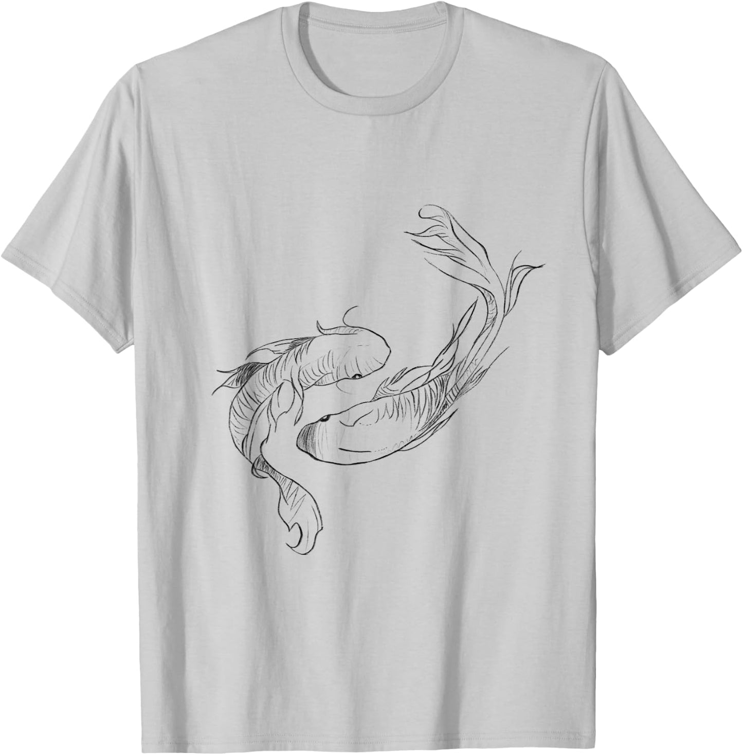 Koi Ying Yang floating Nishikigoi Koi carp fish lover T-Shirt - T-Shirt | Ash