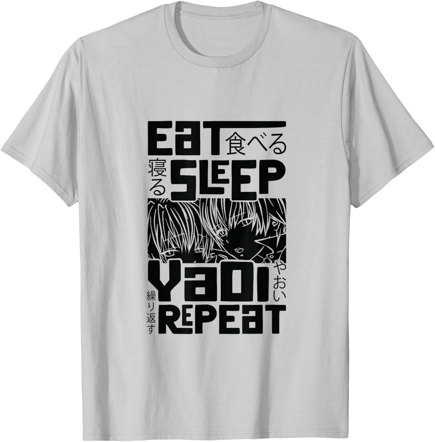 Eat Sleep Yaoi Repeat Gay Anime T-Shirt - T-Shirt | Ash