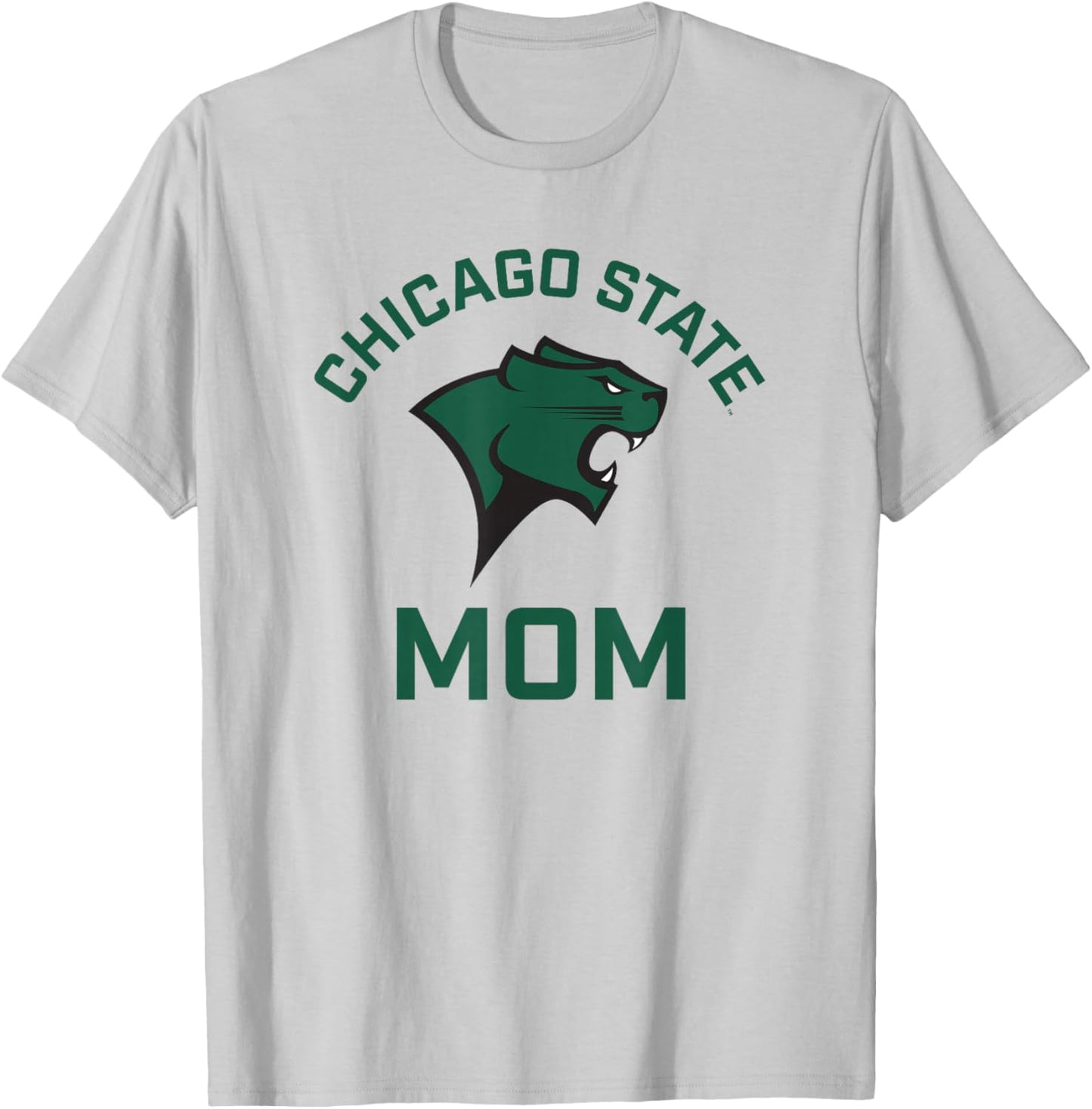Chicago State University Cougars Arched Mom T-Shirt - T-Shirt | Ash