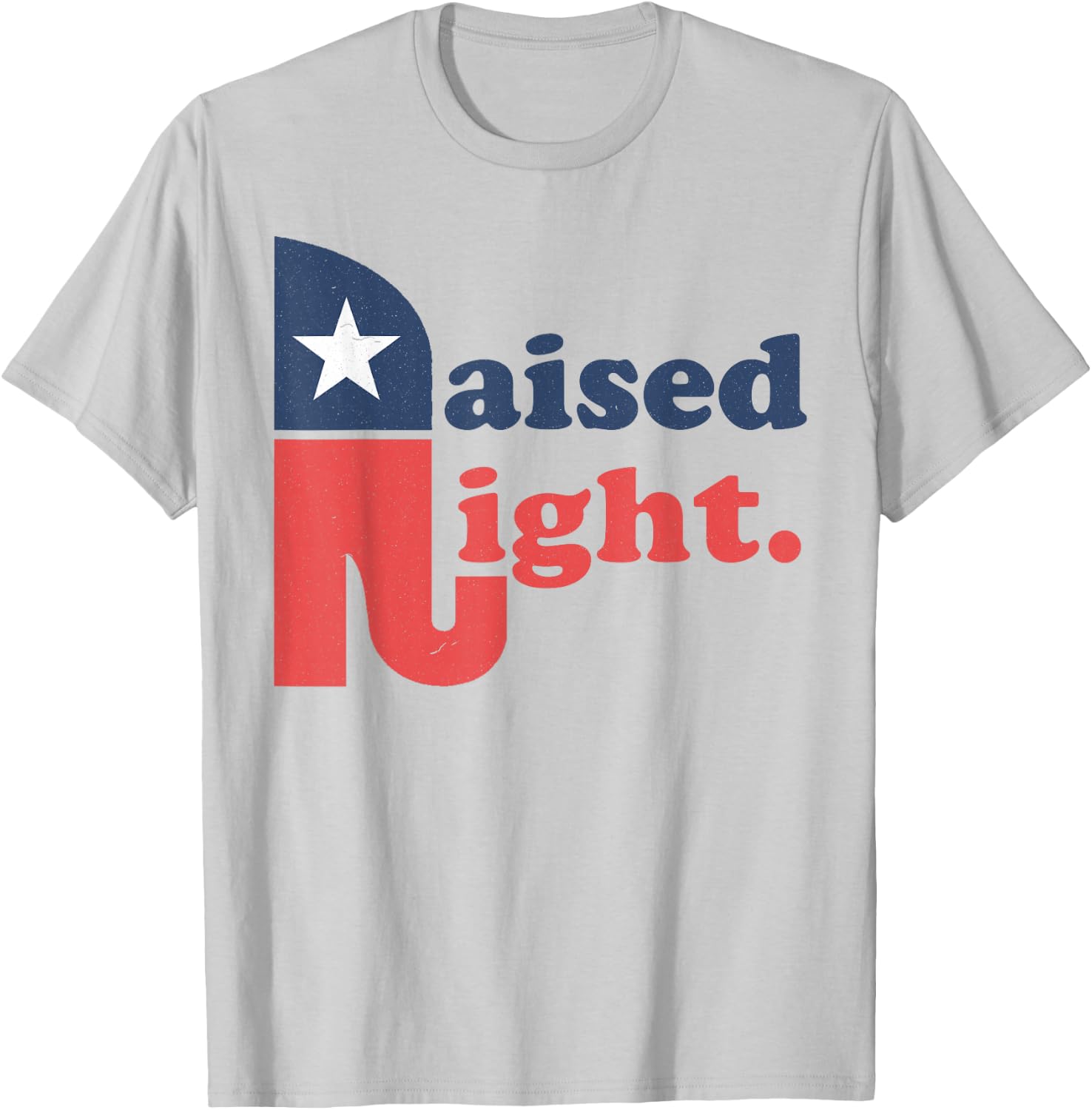 Raised Right Republican Elephant Retro Style Distressed Gift T-Shirt - T-Shirt | Ash