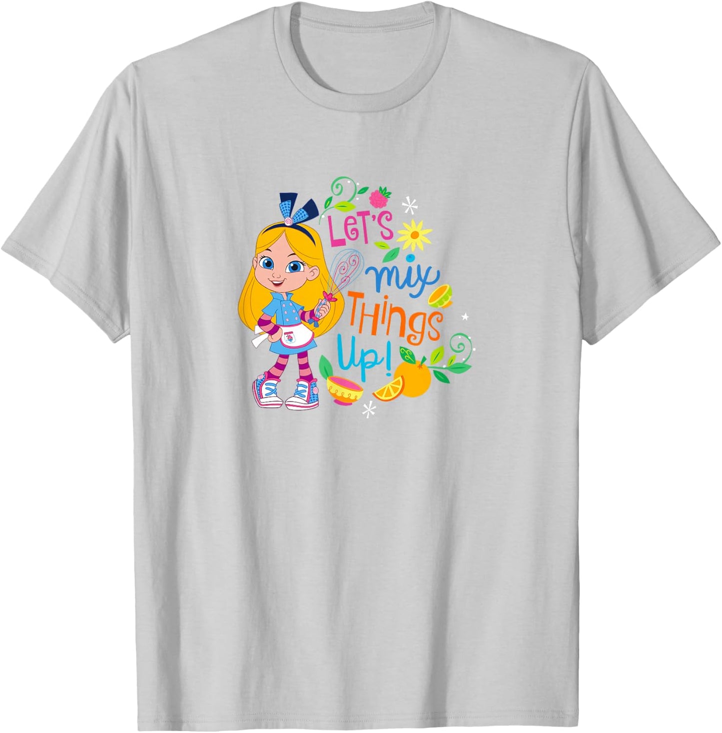 Disney Alice's Wonderland Bakery Let's Mix Things Up! Logo T-Shirt - T-Shirt | Ash