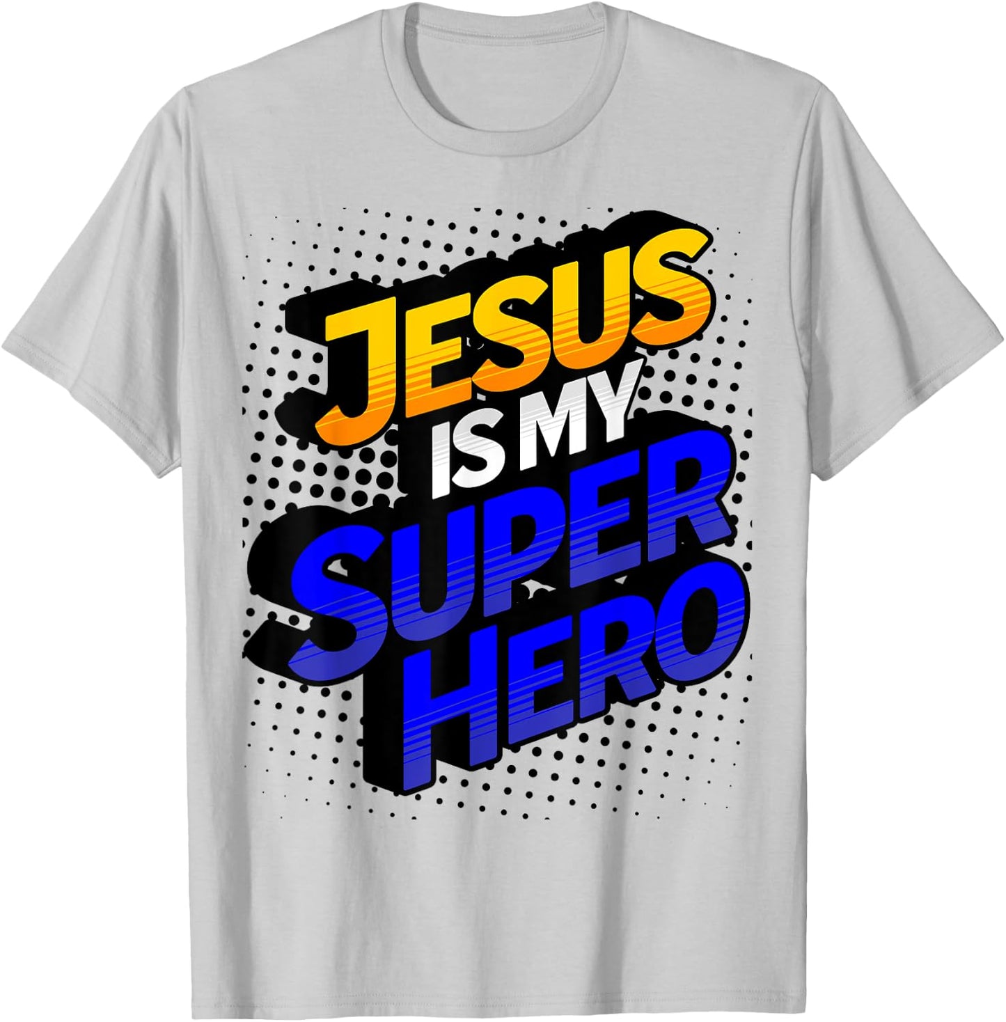 Jesus Is My Superhero Comic Book Christian T-Shirt - T-Shirt | Ash