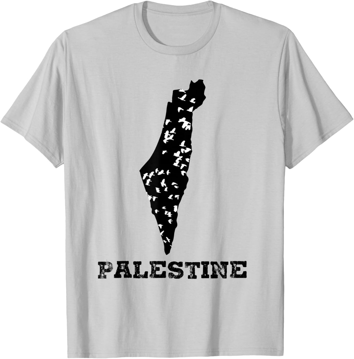 Palestine map Palestinian country T-Shirt - T-Shirt | Ash