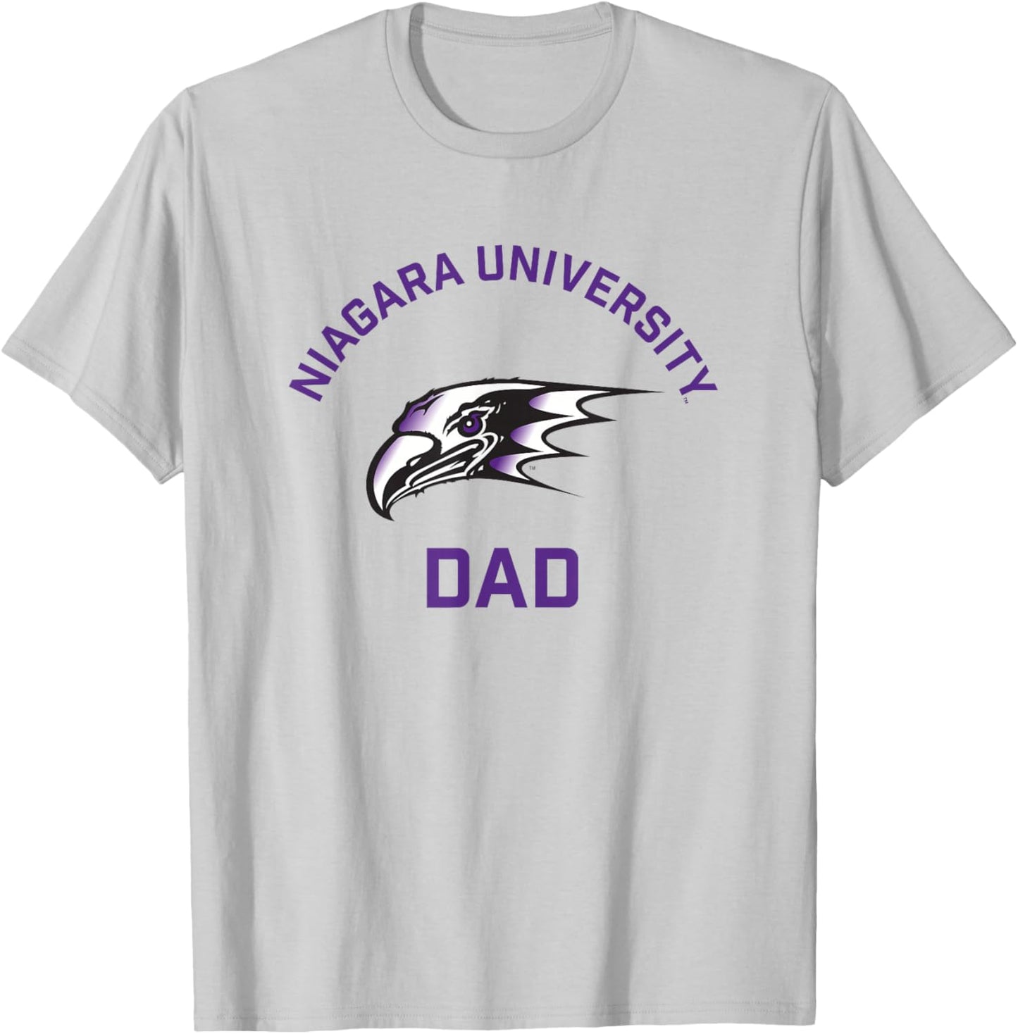 Niagara University Purple Eagles Arched Dad T-Shirt - T-Shirt | Ash
