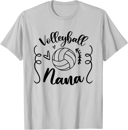 Volleyball Nana Love Playing Volleyball T-Shirt - T-Shirt | Ash