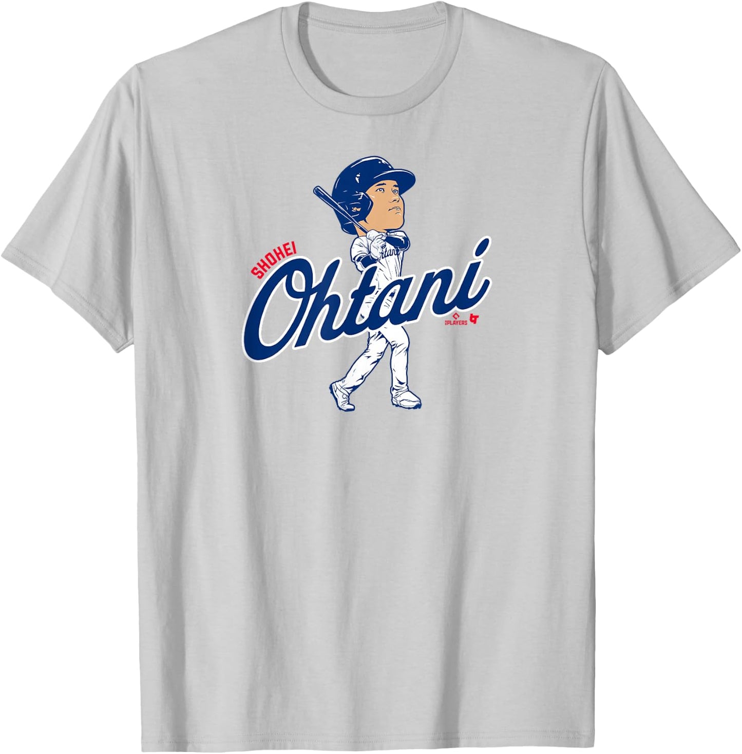 Shohei Ohtani - Batting Caricature - Los Angeles Baseball T-Shirt - T-Shirt | Ash