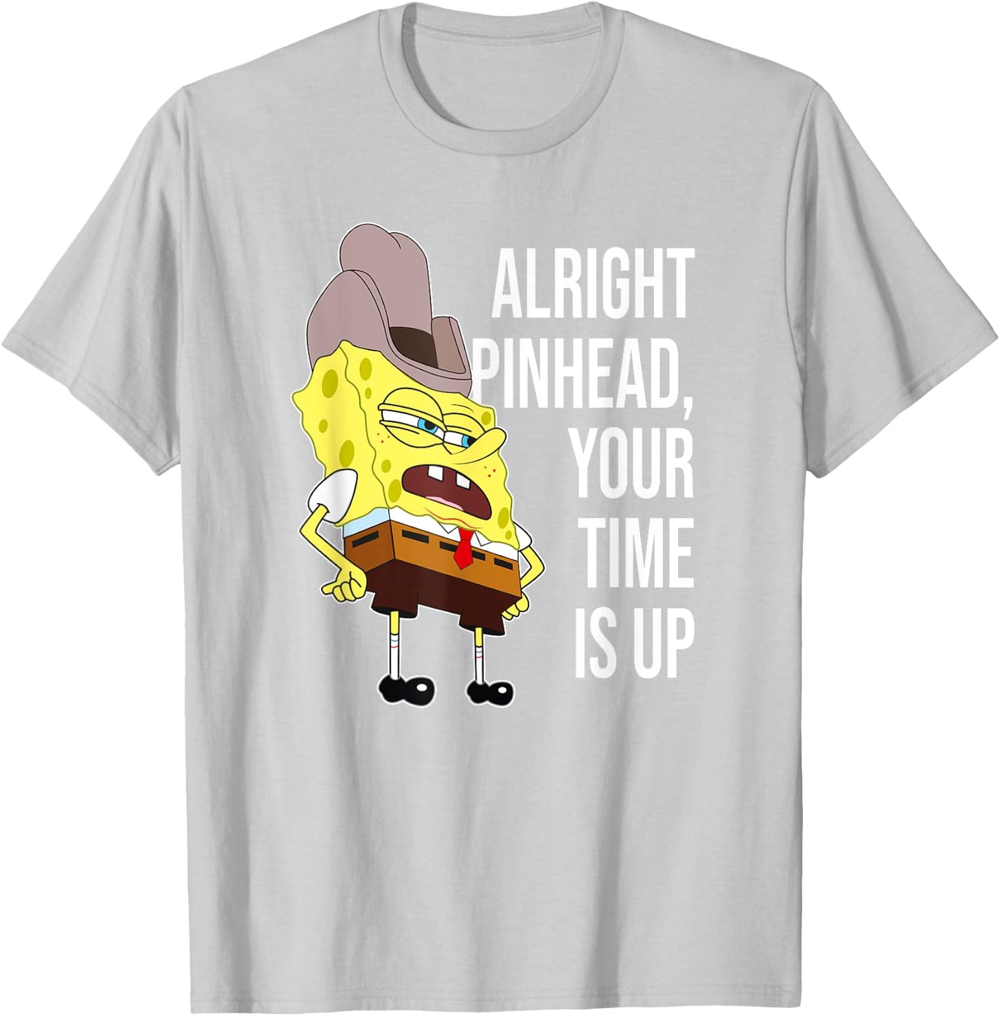 Mademark x SpongeBob SquarePants - SpongeBob - Alright Pinhead, Your Time is Up T-Shirt - T-Shirt | Ash