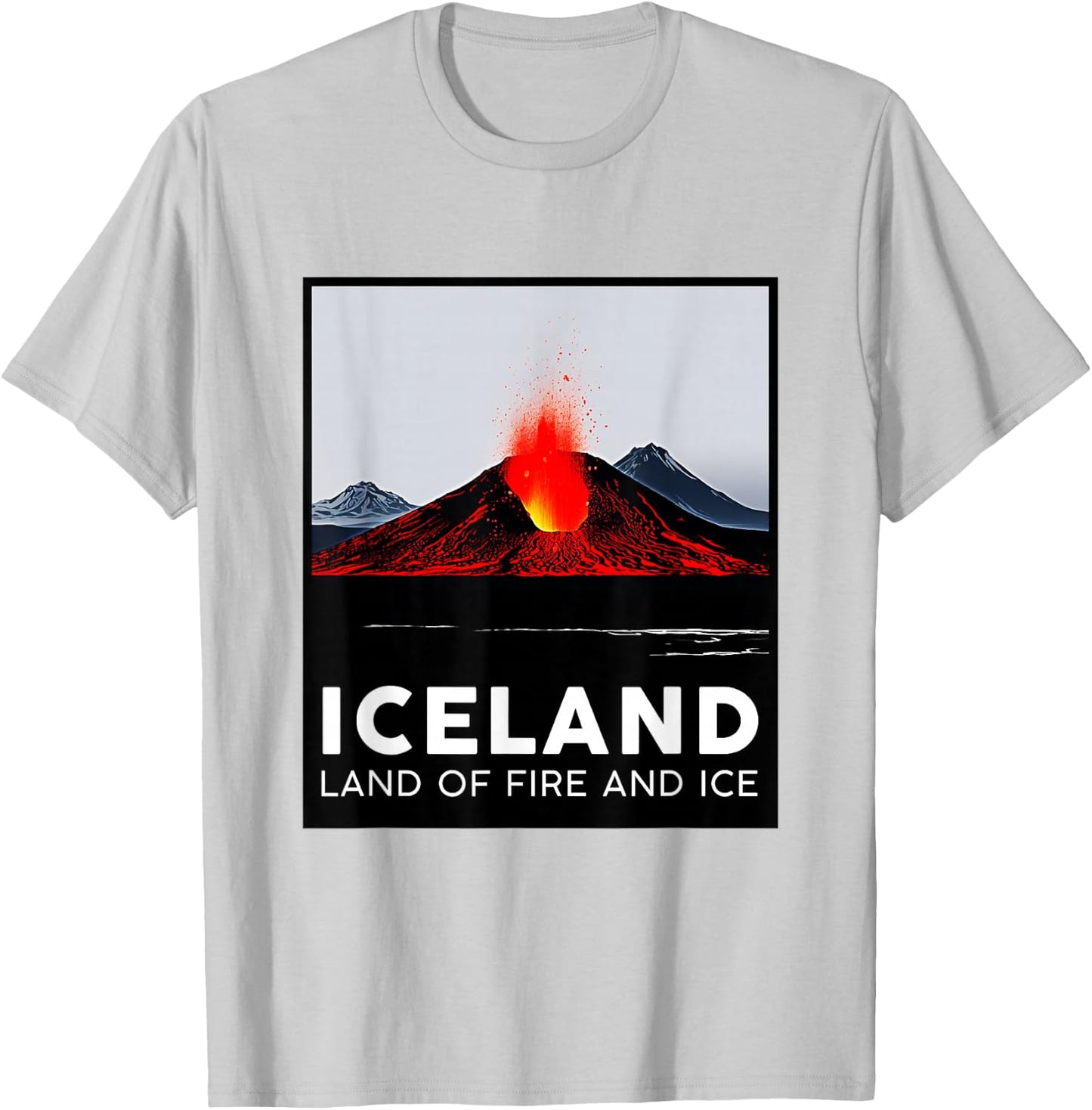 Iceland Volcano Fire Ice Hiking Camping Outdoors Vatnajökull T-Shirt - T-Shirt | Ash