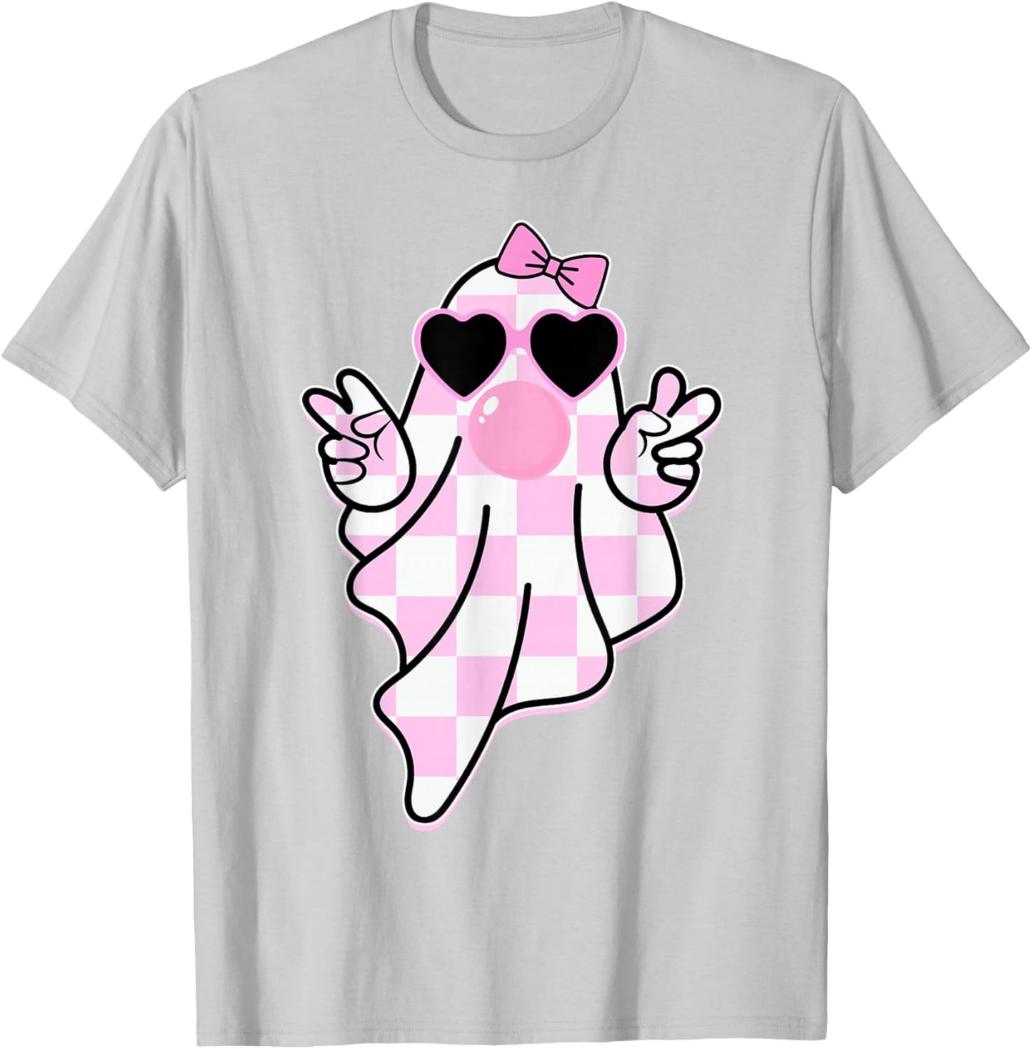 Cute Girly Ghost Blowing Bubble Gift Girl kids T-Shirt - T-Shirt | Ash