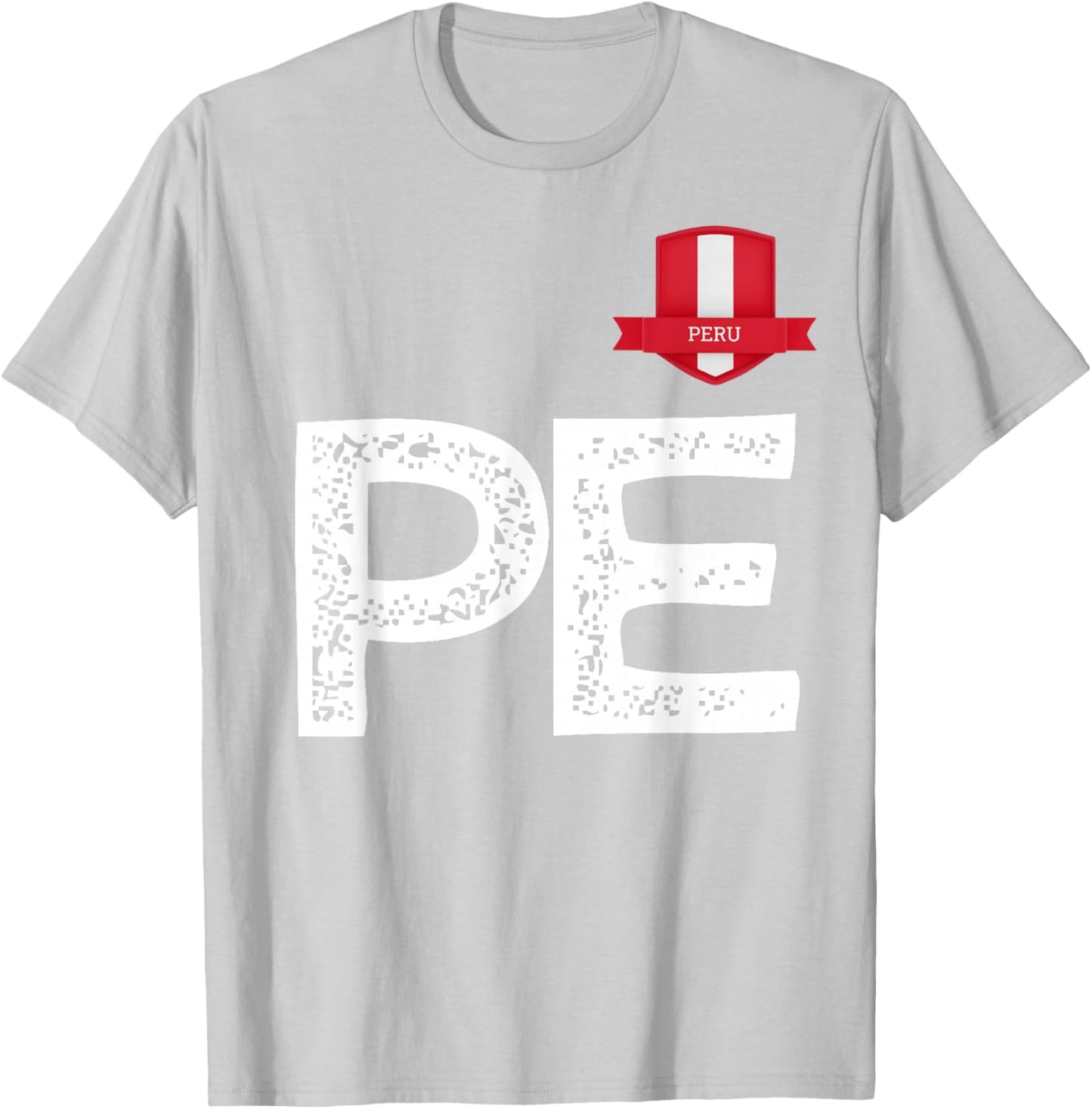 Peru Human Flag Letter P and Letter E Peru T-Shirt - T-Shirt | Ash