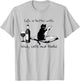 Life is Better with Wine Cats and Books Cat Reading Books T-Shirt - T-Shirt | Ash