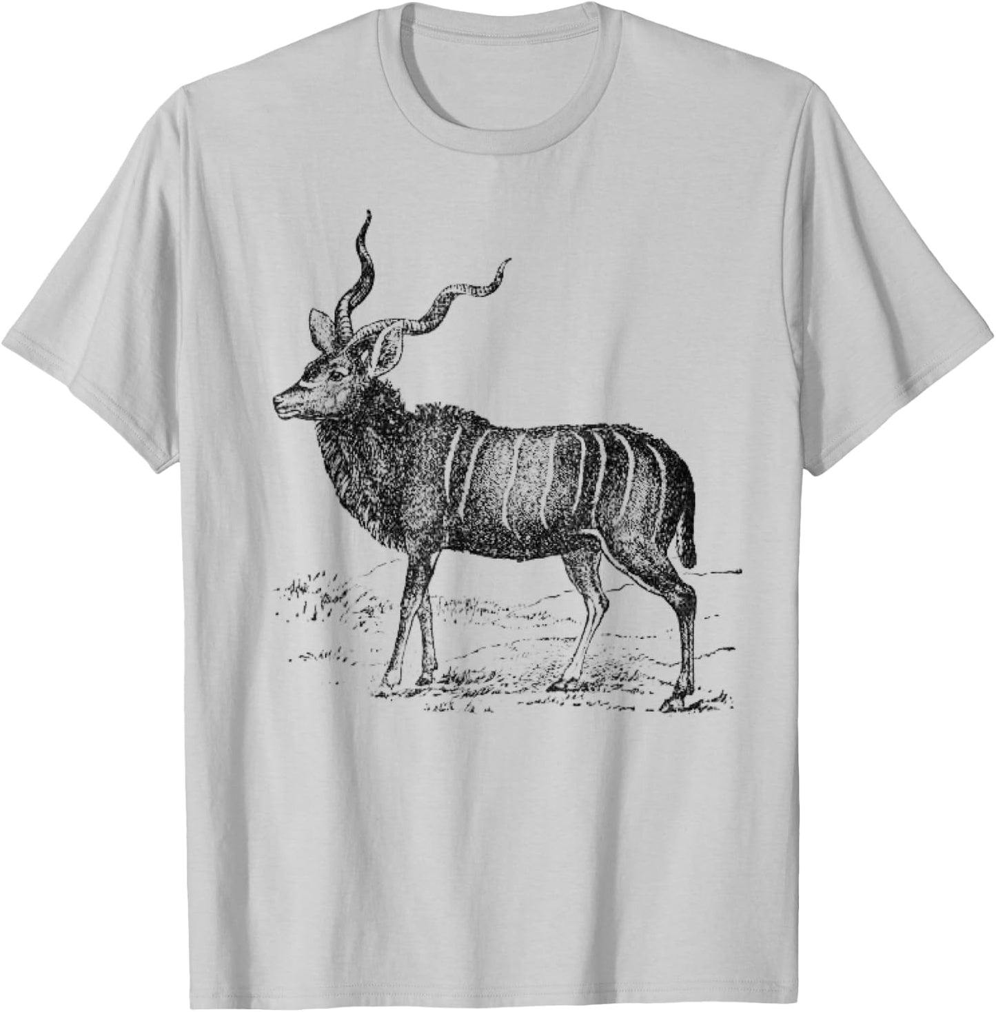 Kudu Antilope Art African Animal Gift T-Shirt - T-Shirt | Ash