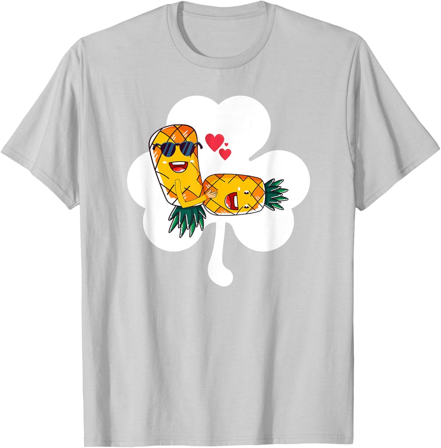 Lucky Swinger Upside Down Pineapple Making Love Shamrock T-Shirt - T-Shirt | Ash