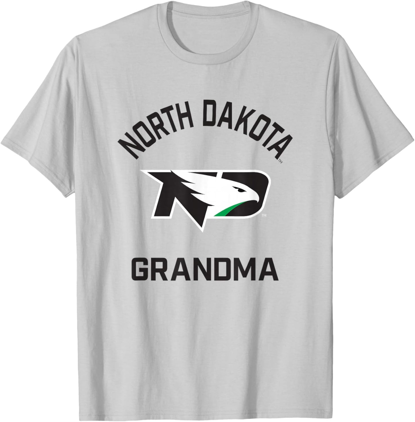 University of North Dakota Fighting Hawks Arched Grandma T-Shirt - T-Shirt | Ash