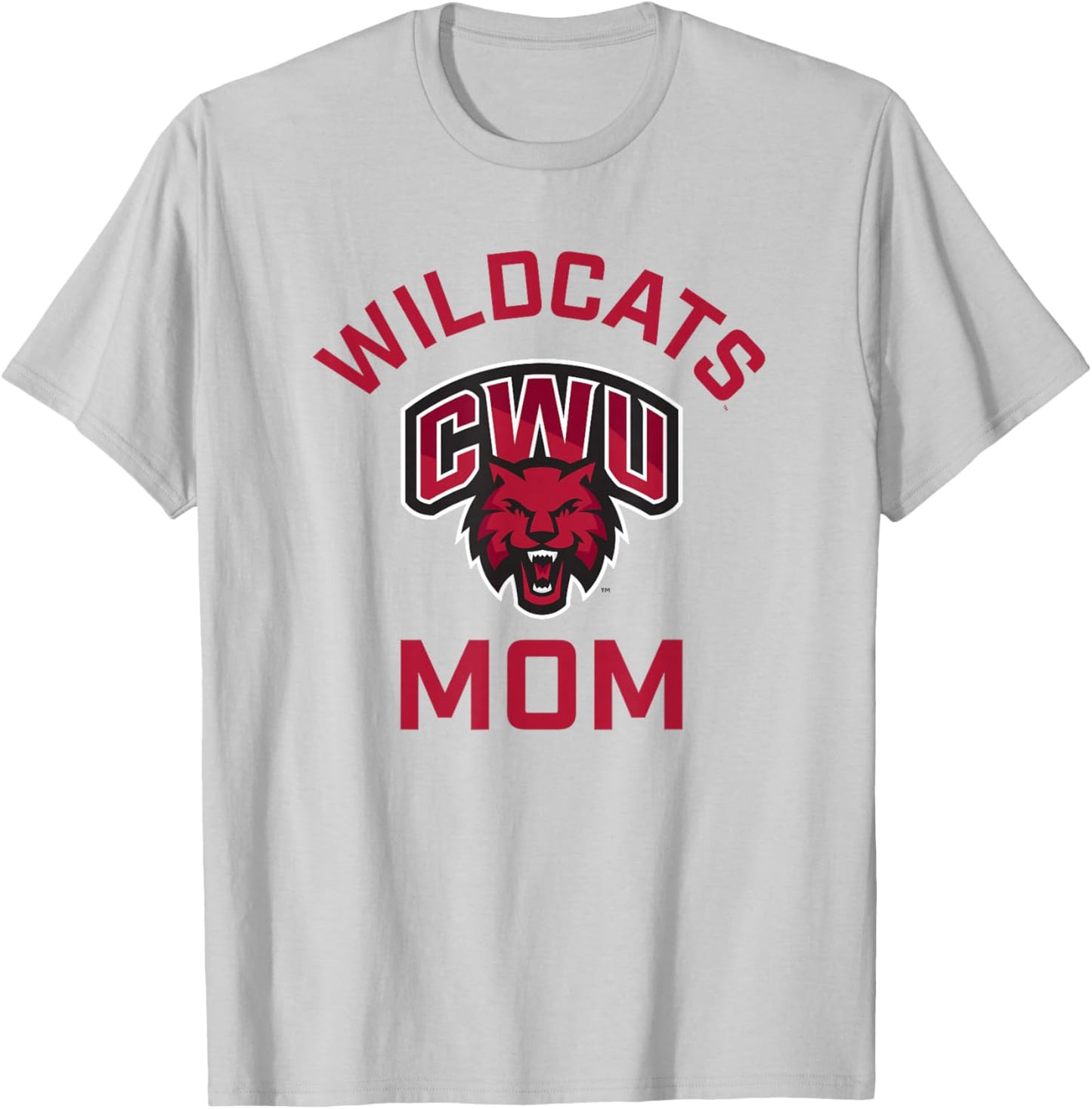 Central Washington University Wildcats Arched Mom T-Shirt - T-Shirt | Ash