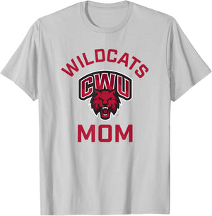 Central Washington University Wildcats Arched Mom T-Shirt - T-Shirt | Ash