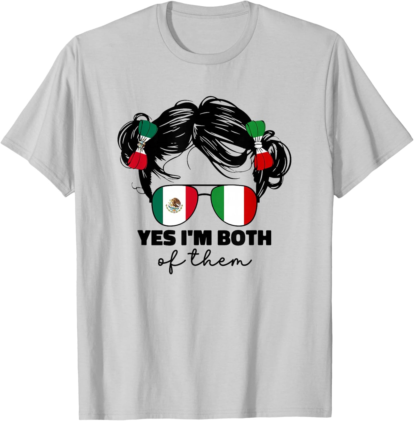 Girls Half Mexican And Italian Mexico Italy Flag Kids Girl T-Shirt - T-Shirt | Ash