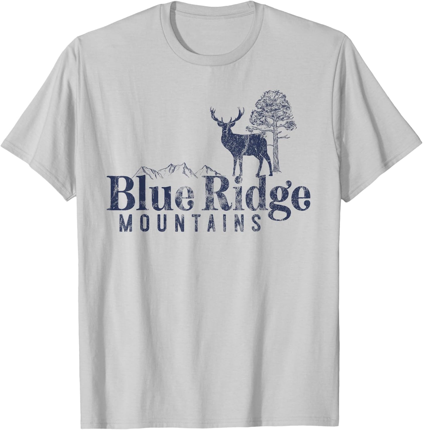 Blue Ridge Mountains Vintage Retro Style Men Women Outdoors T-Shirt - T-Shirt | Ash