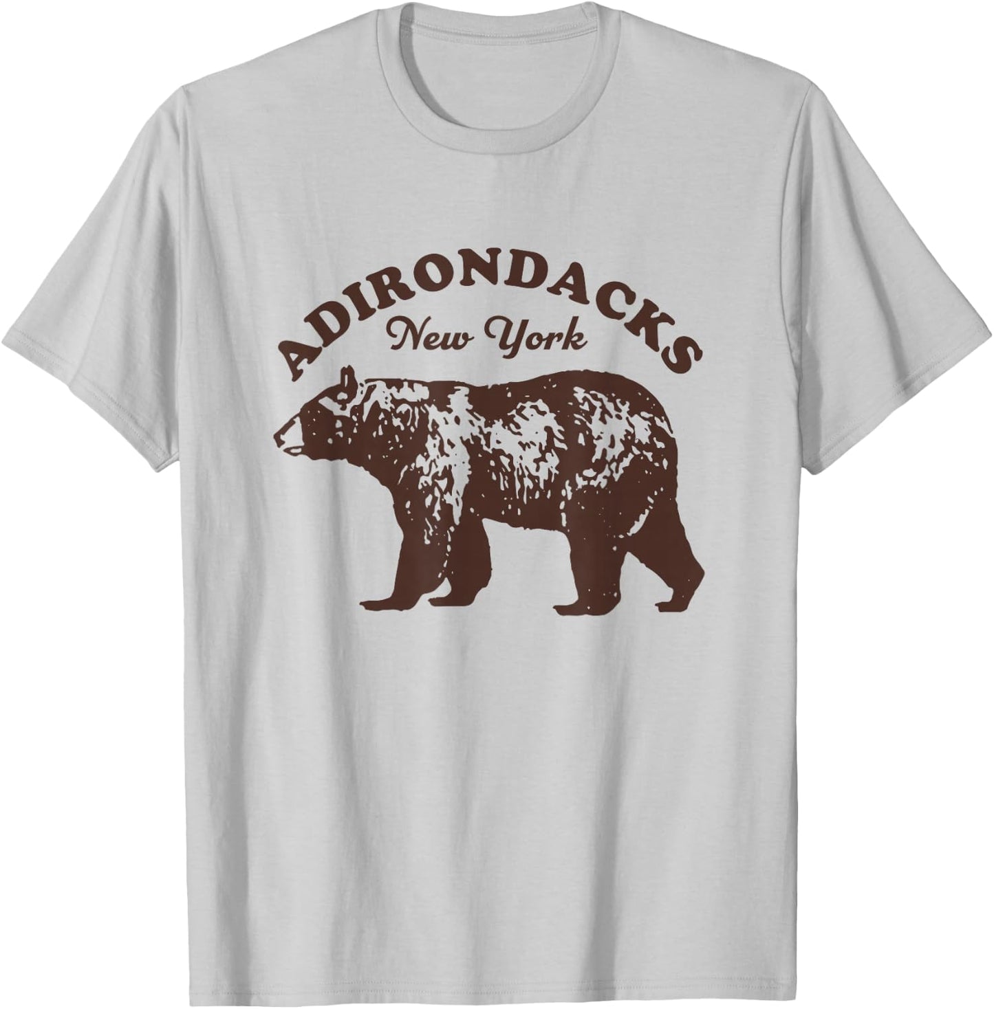 Adirondacks NY Bear Retro Vintage Style Hiking Mountains Men T-Shirt - T-Shirt | Ash