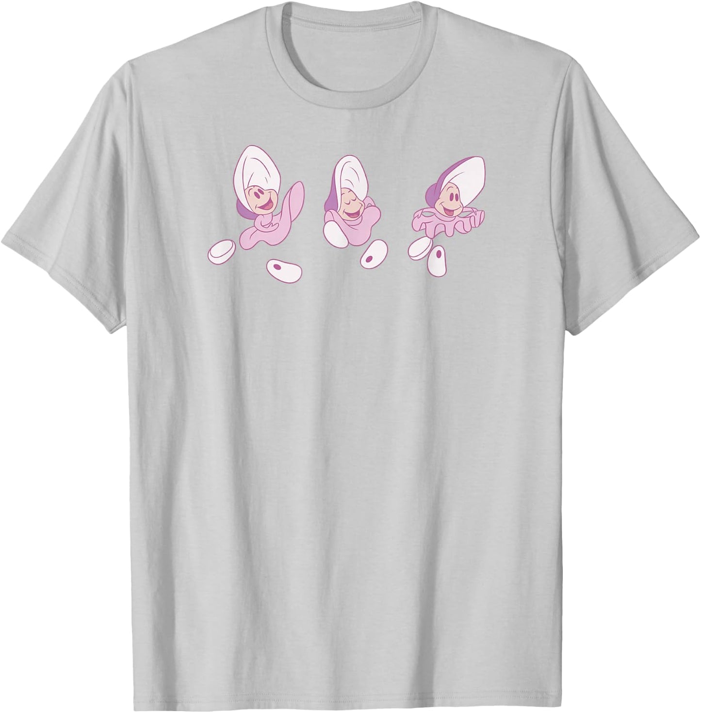 Disney Alice in Wonderland Cute Dancing Oysters Chest Logo T-Shirt - T-Shirt | Ash