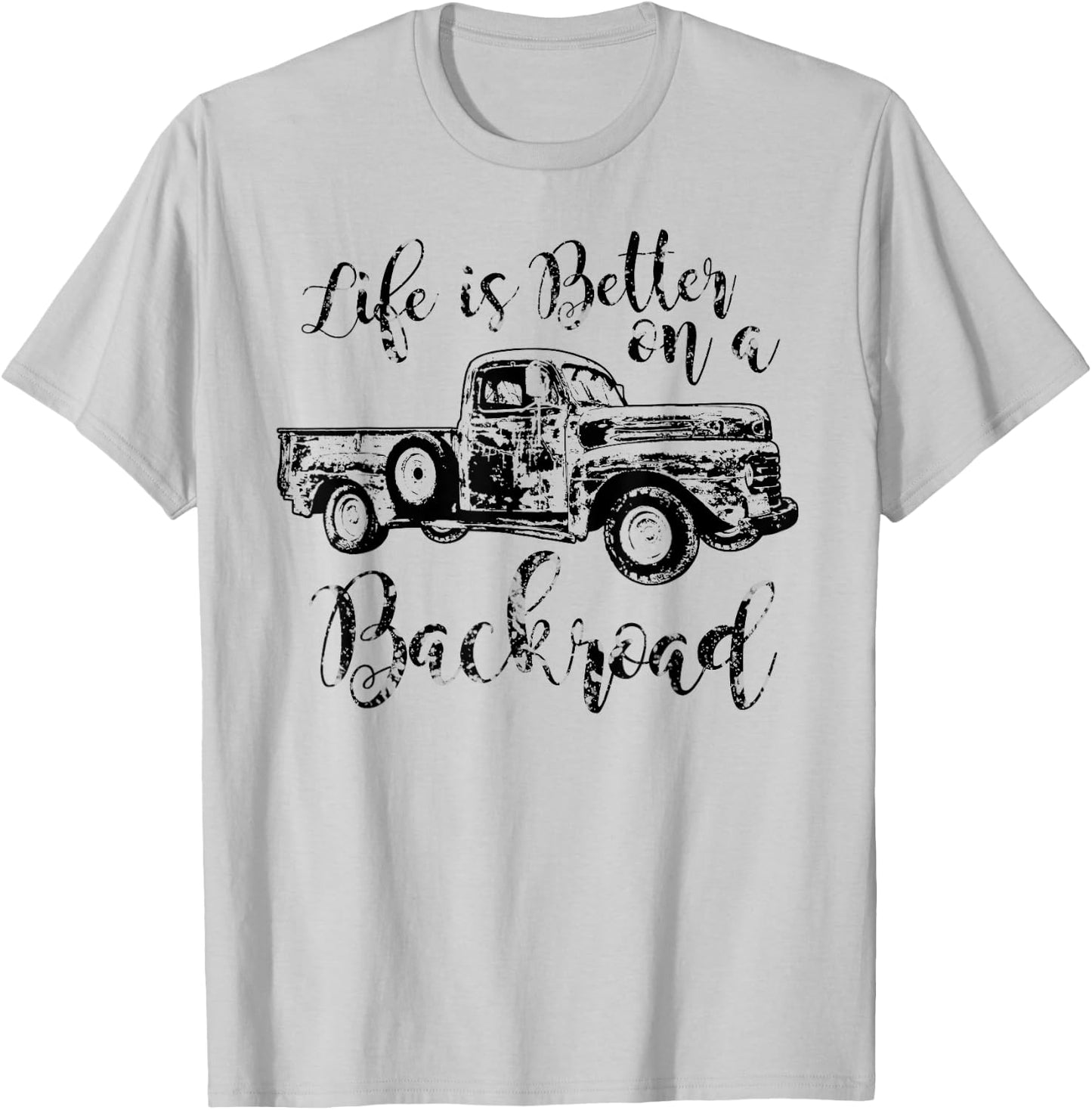 Life is better on a backroad country southern woman Vintage T-Shirt - T-Shirt | Ash