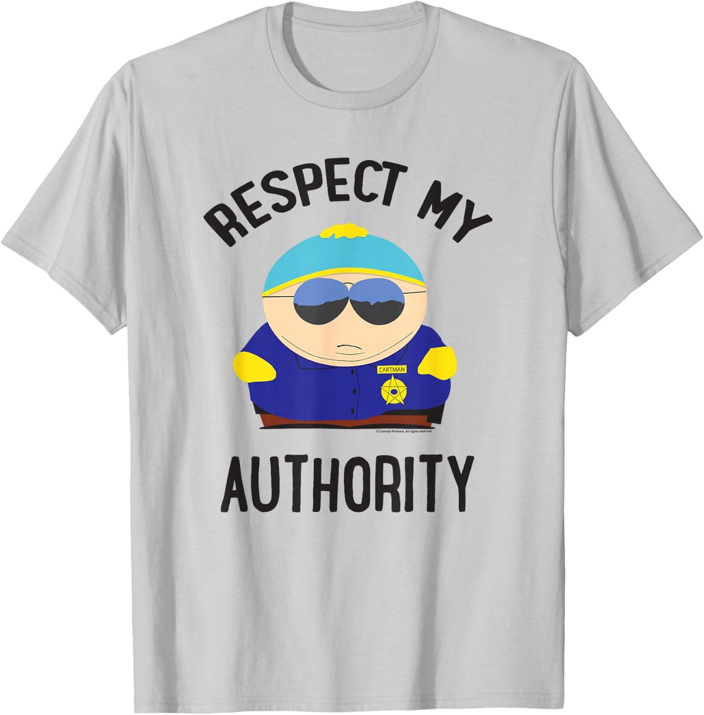 South Park Cartman Respect My Authority T-Shirt - T-Shirt | Ash